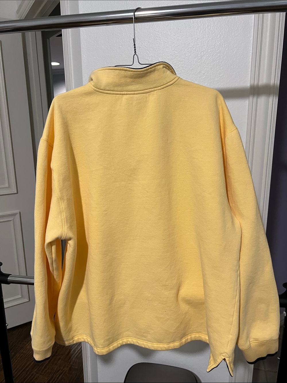 Disney World Yellow Half-Zip Sweatshirt Navy Trim and Minnie Mouse Embroidered - Picture 7 of 8